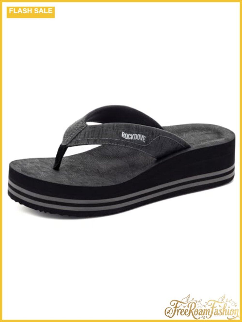Platform Wedge Flip Flops Faux Leather Cushioned EVA Sole Summer Sandals
